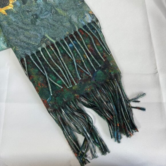 NWT The Magic Scraf Company Green Sunflower Floral Scraf OS Art to Wear Printed - Picture 6 of 9